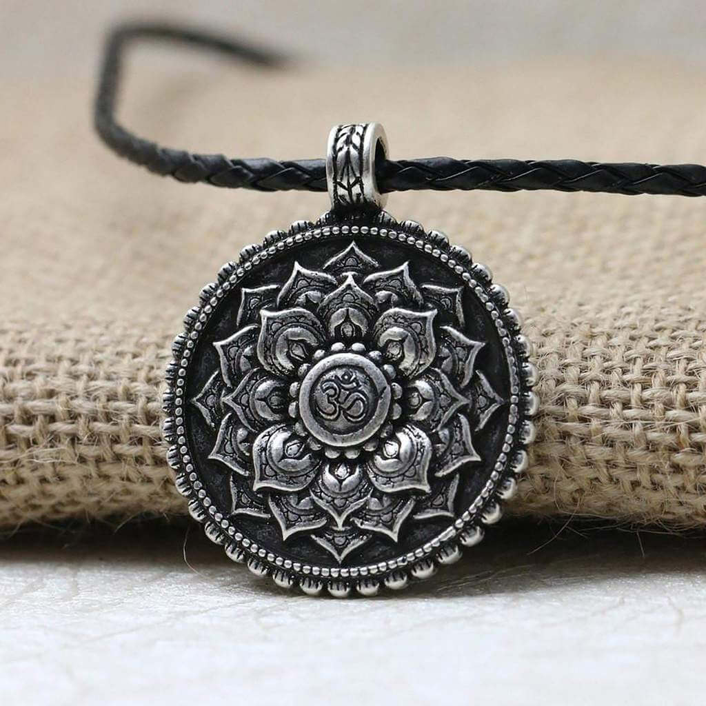 Tibetan Lotus Mandala Necklace - Growth, Spirituality, Enlightenment - Blissbury