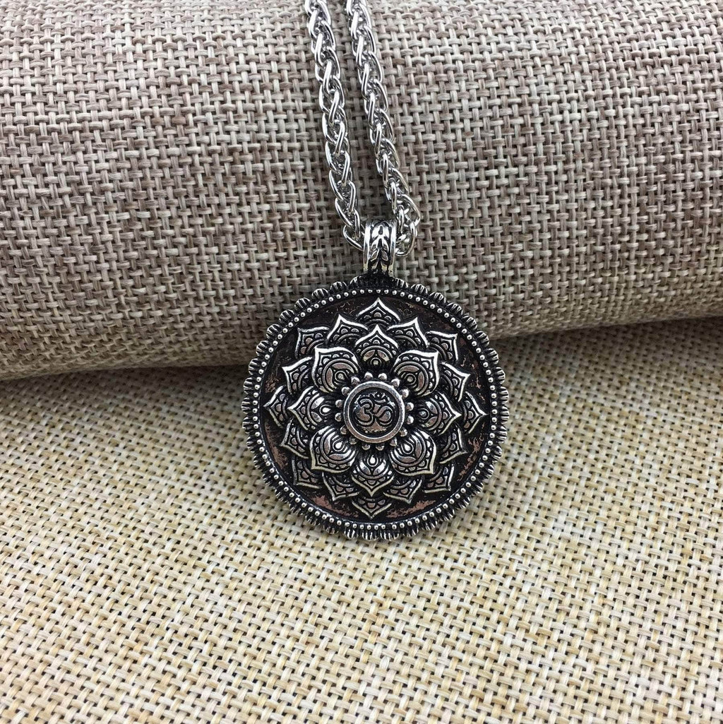 Tibetan Lotus Mandala Necklace - Growth, Spirituality, Enlightenment - Blissbury